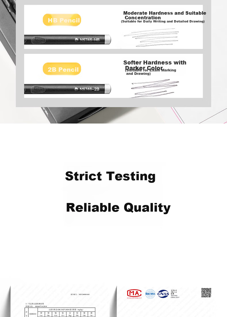 NUSIGN Black Wood Hole Pencil Children's Posture Correction Beginner Handwriting Triangular Anti-Bite Sticky Tip 10pcs NS781-HB [Popular Product] High-End Brand under Deli 8