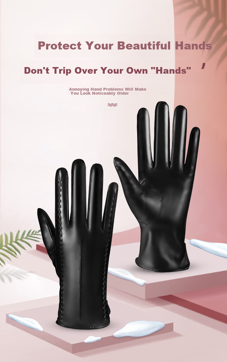 TUCANO Women's Genuine Leather Winter Gloves with Fleece Lining, Touchscreen Compatible, Warm Lambskin, Water-Resistant, Driving and Outdoor Riding Gloves, Valentine's Day Gift 8