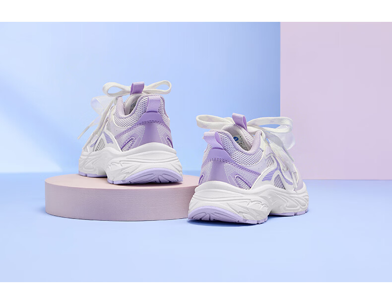 361° Kids Sports Shoes 2026 Summer Girls Lightweight Breathable Casual Dad Sneakers Pink Size 37 22