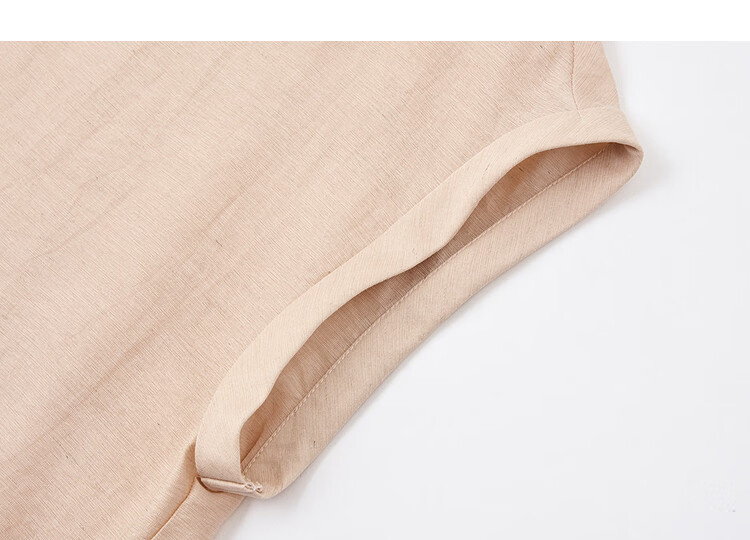 Demana [With Linen] Summer Elegant Drop Shoulder Sleeve Color-Block Stitching Drawstring Hem Loose Slim Shirt for Women High-End Feel 17