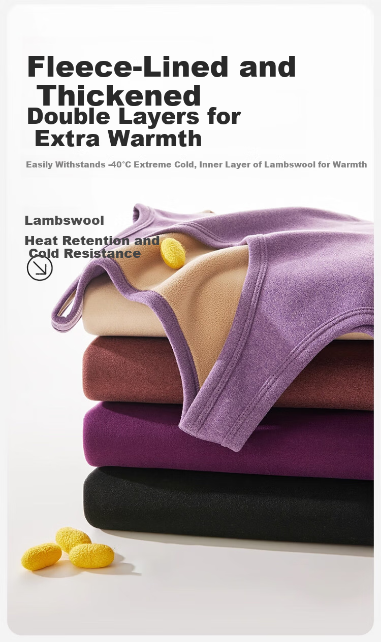 Zaisuo Lamb Fleece Warm Vest Women Autumn Winter Seamless Fleece Thickened Thermal Base Layer Innerwear 5