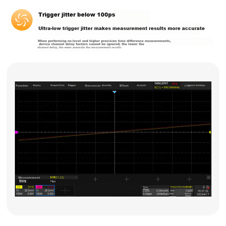 SIGLENT SDS1204X HD 12-bit High Definition Oscilloscope 200MHz Bandwidth 4 Channels 2GSa/s Sampling 6
