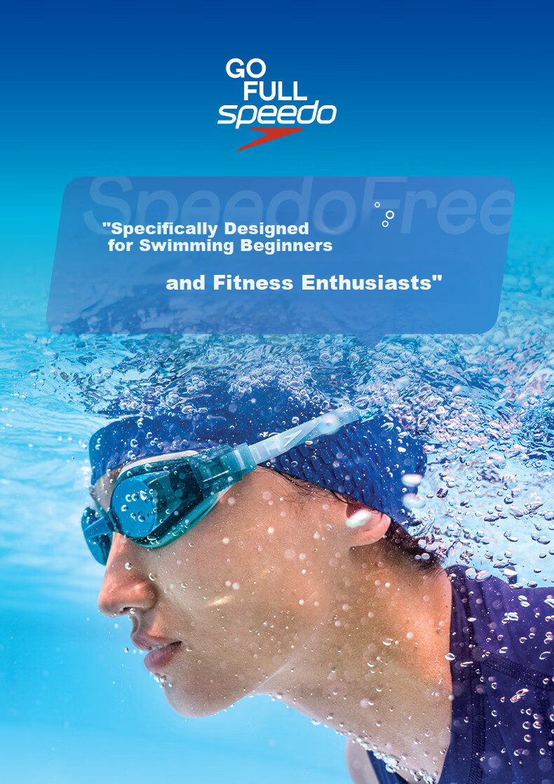 Speedo Freedom Series Swim Goggles Anti-Fog HD UV Protection Wide-Angle Comfortable 1