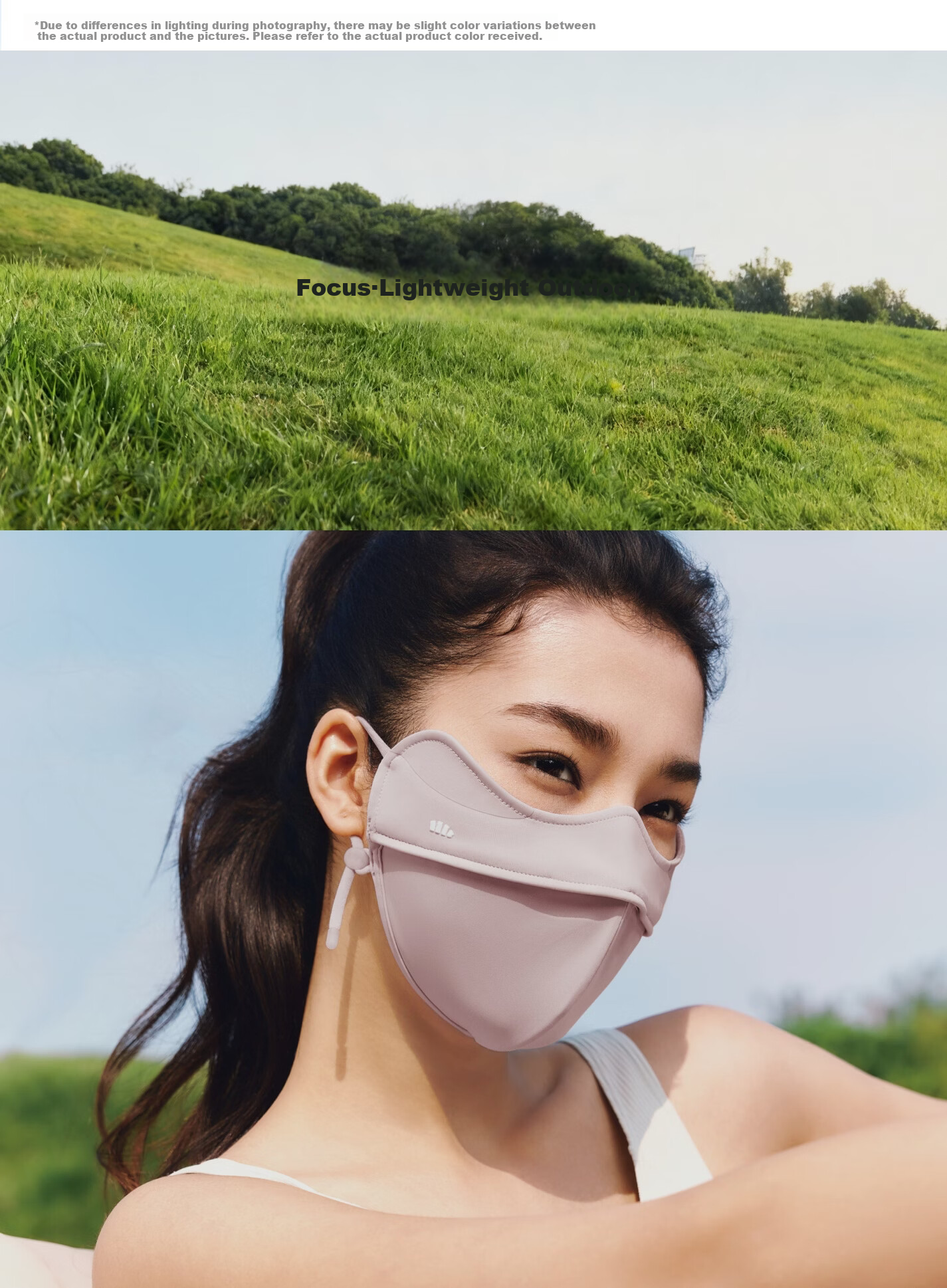 Beneunder 3D Sun Protection Mask for Women Full Face UV Protection Mask Face Bikini High-Value Beige White 1