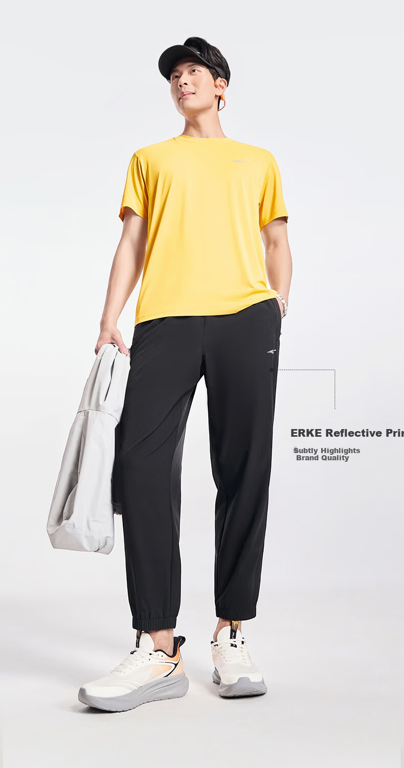 ERKE Men's Spring Woven Jogger Pants Quick-Dry Moisture-Wicking Stretch Casual Running Pants 7