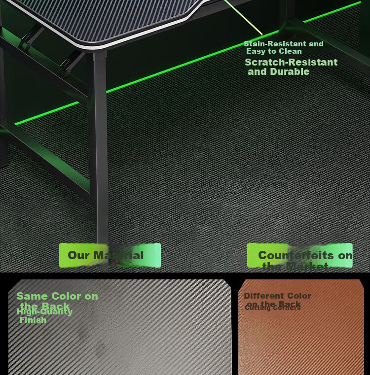 Anerya No-Installation Computer Desk Desktop Home Gaming Office Writing Desk Bedside 80x40cm 6
