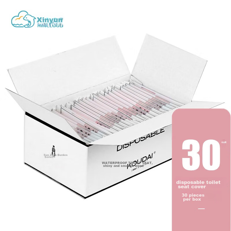 HINCLOUD Disposable Toilet Seat Covers, Travel Toilet Seat Protectors, Paper Box Packaging, 30 Pieces (Random Old Or New Packaging)