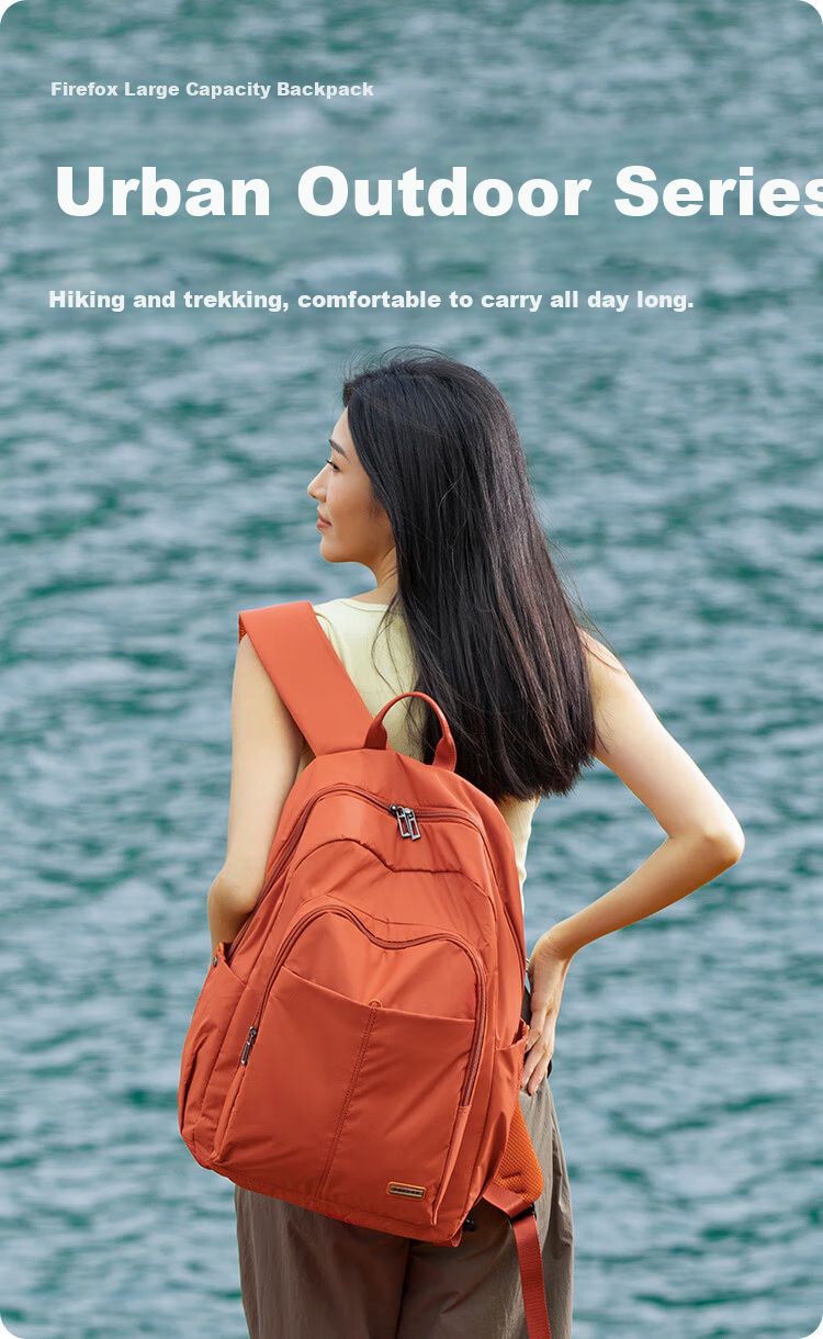 FOUVOR Firefox Casual Women's Large Capacity Oxford Cloth Backpack Short Trip Travel Bag Student Schoolbag Red 1