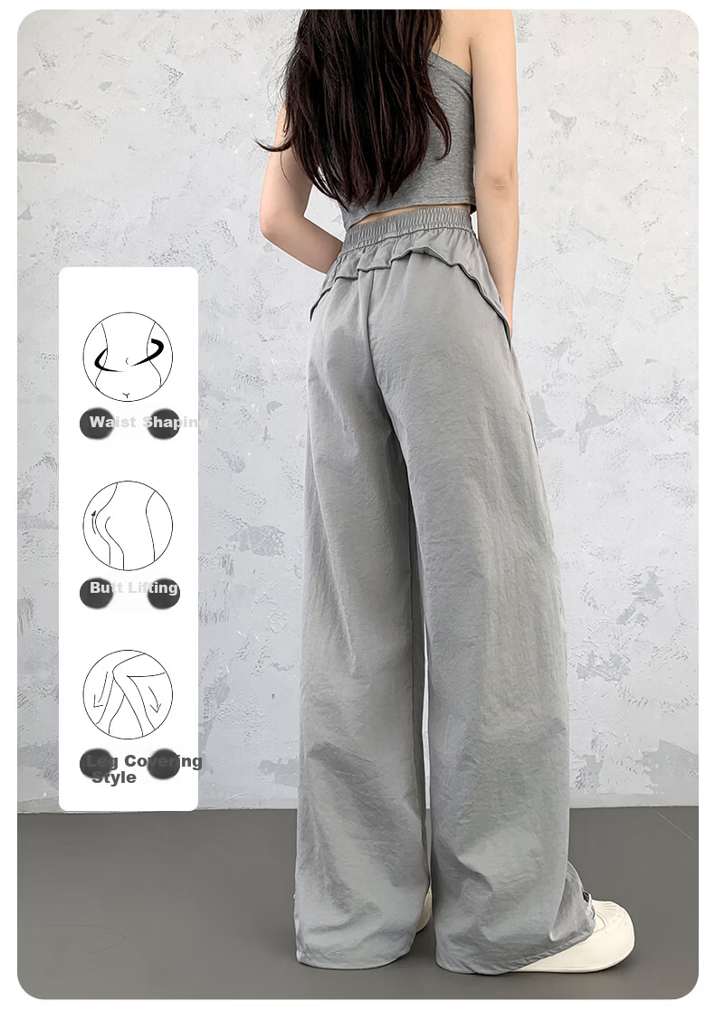 LangSha Quick-Dry Cargo Pants for Women, Spring And Summer Lightweight Style, 2026 Latest Straight-Leg Casual Versatile Wide-Leg Two-Way Tactical Sports Pants 12