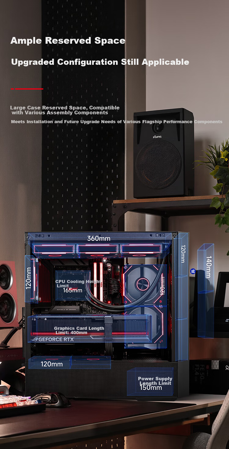 Enermax Desktop Computer Case Fengyu K1 Black Dual Airflow / Standard 2 x 14CM Fans / Standard GPU Support Bracket / Cable Management / ATX Motherboard Support 8