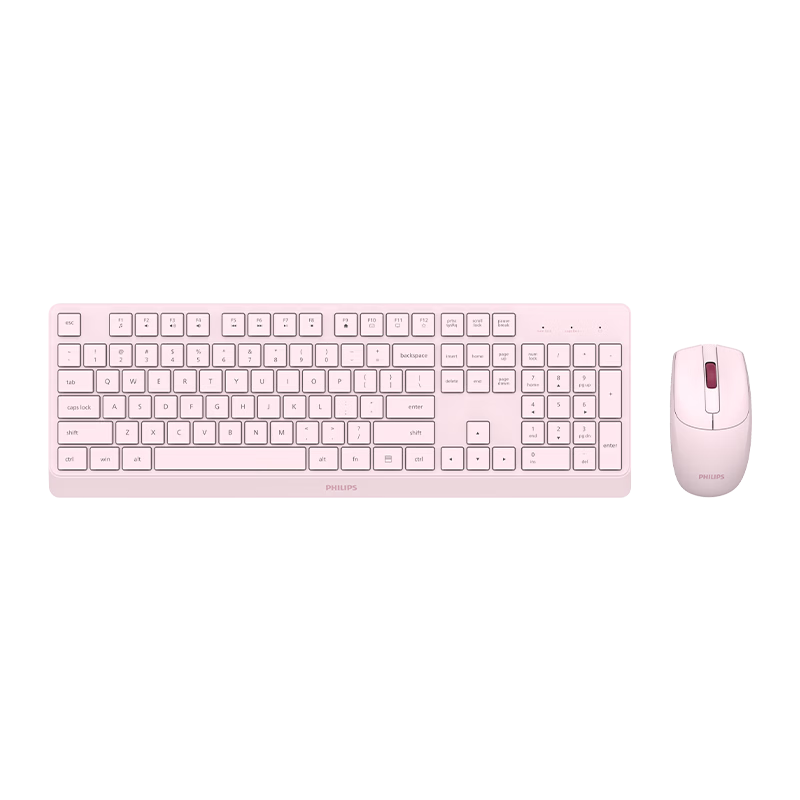 PHILIPS SPT6368 Wireless Keyboard and Mouse Set Office Apple MAC Desktop Laptop Ergonomic Keyboard and Mouse Set Corporate Purchase Pink