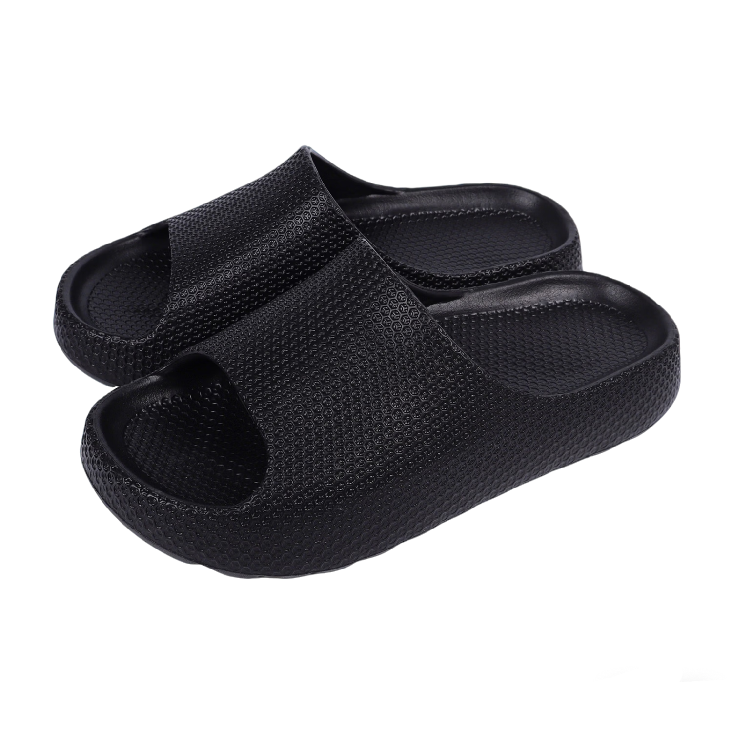 Cartelo Crocodile Women's Summer Slippers New Soft Thick Sole Simple Home Sandals 1853 Black Size 38-39