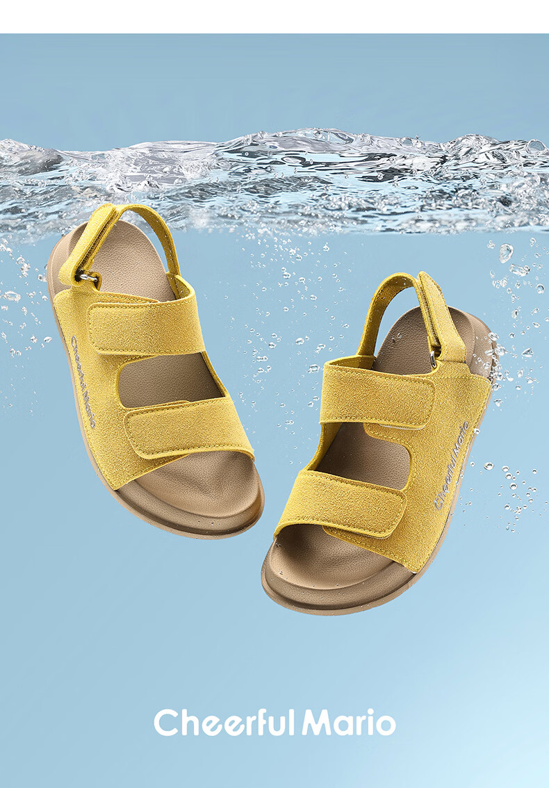 Cheerful Mario 2026 Summer New Girls' Sandals Kids Boys Soft Sole Breathable Outdoor Children Big Kids Beach Shoes 31