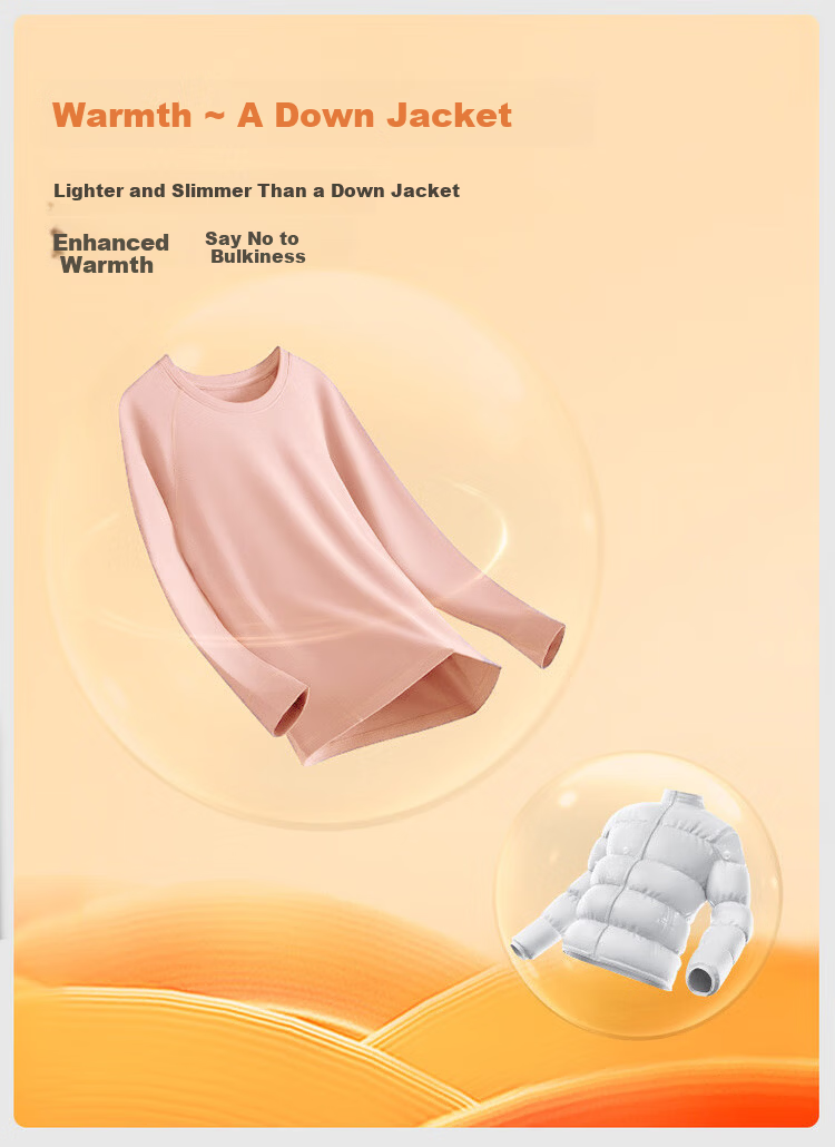 LangSha Women's Thermal Underwear Set Autumn Winter Warm Down Cashmere Silk Fleece Lined Top and Bottom Thermal Base Layer Set 5