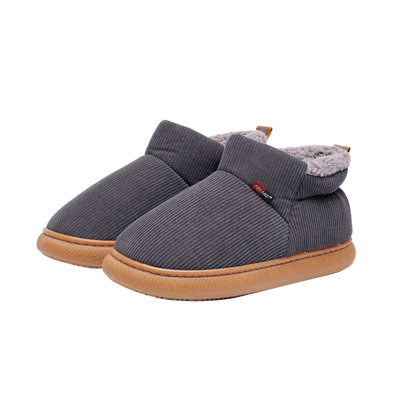 GUOLUOFEI Elderly Cotton Slippers with Heel for Men, Non-Slip Indoor Outdoor Wear, Winter Warm Cotton Shoes for Wome