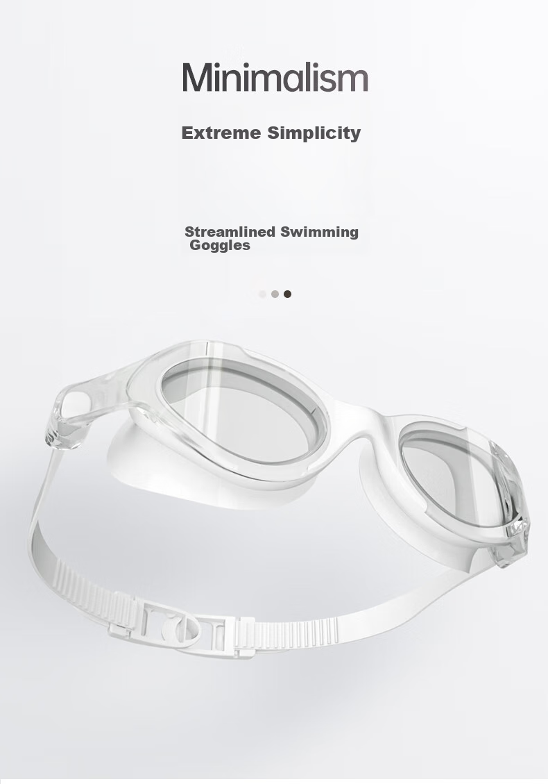 WATERTIME / Shuichuan Swimming Goggles, Nearsighted Waterproof Anti-Fog Large Frame with Prescription Lenses for Men And Women, White 300 3