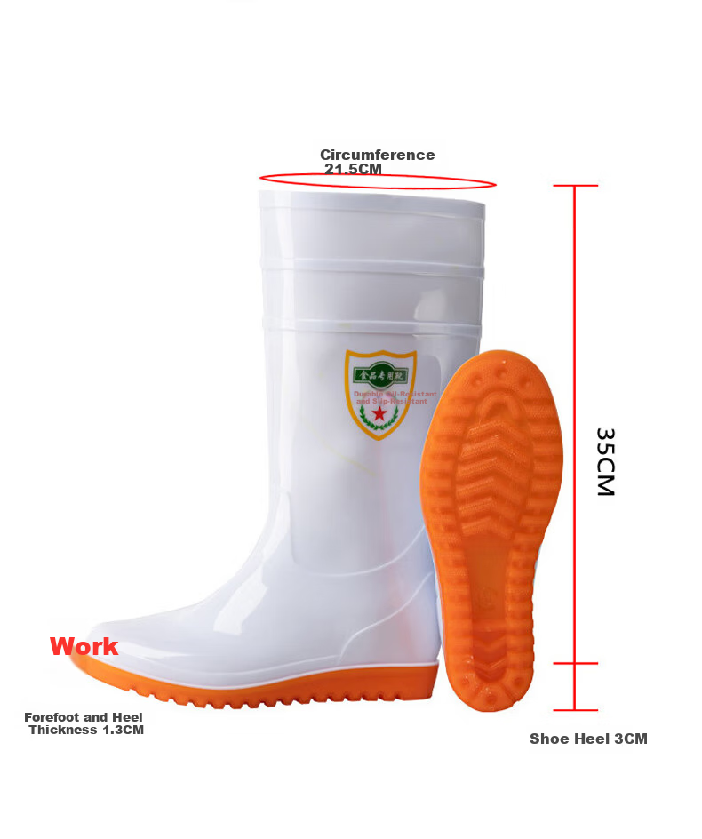 Gongqiyou Black Mid-Calf Rain Boots Size 40 Waterproof Non-Slip Wear-Resistant Outdoor Rubber Shoes 12