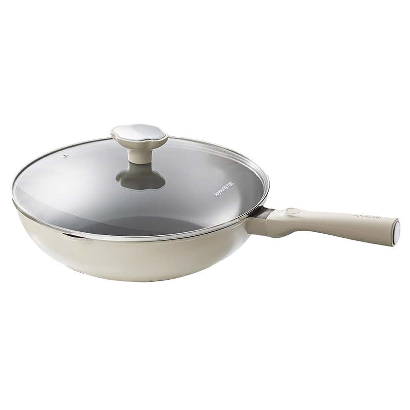 Joyoung Titanium Non-Stick Frying Pan 30cm Lightweight Flat Bottom Wok Compatible with Induction and Gas Stoves