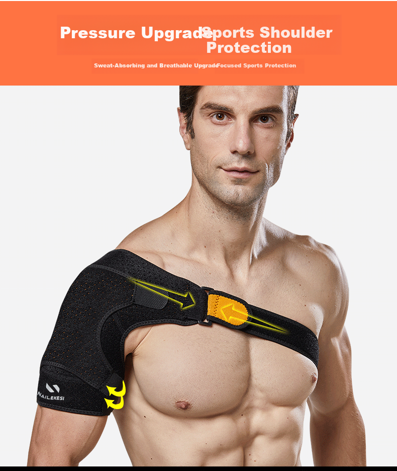 NAILEKESI N Sports Shoulder Support Shoulder Periarthritis Protective Sleeve Injury Fixation Adjustable Breathable Compression Brace for Fitness Training 2