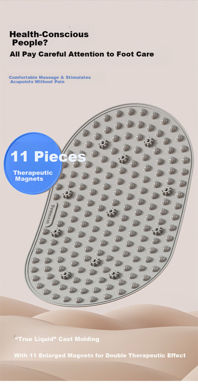 Boshu Health Food-Grade Silicone Acupressure Foot Massage Mat Slow Running Foot Reflexology Board 7