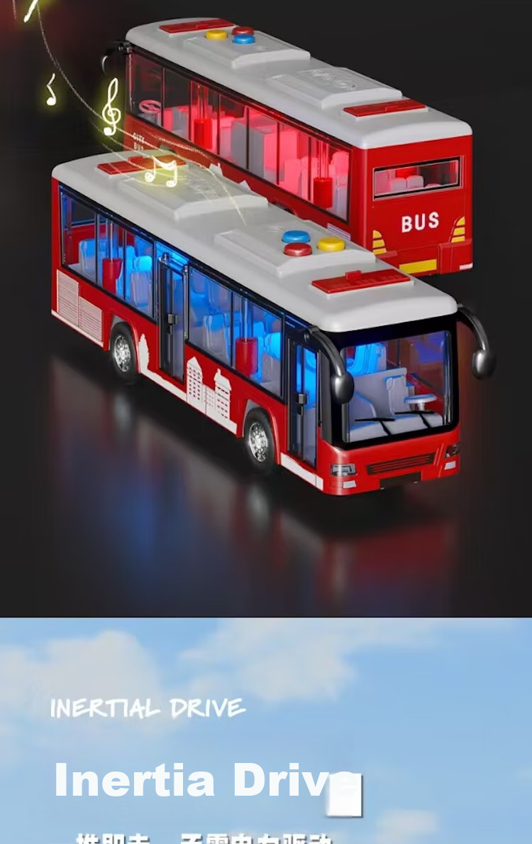 Aibilu Children's Toy, Boys' Car Model, Realistic School Bus, Inertia Engineering Vehicle, Kindergarten School Bus, Birthday Gift 9