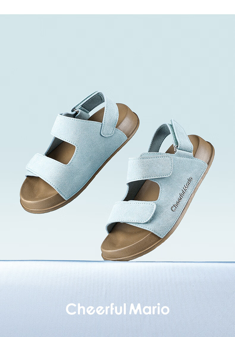 Cheerful Mario 2026 Summer New Girls' Sandals Kids Boys Soft Sole Breathable Outdoor Children Big Kids Beach Shoes 13