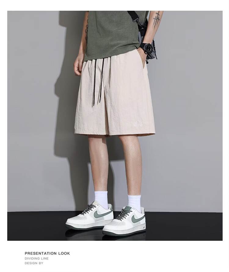 GLM Men's Summer Thin Ice Silk Casual Shorts Loose Sports Beach Mid-Length Pants 11