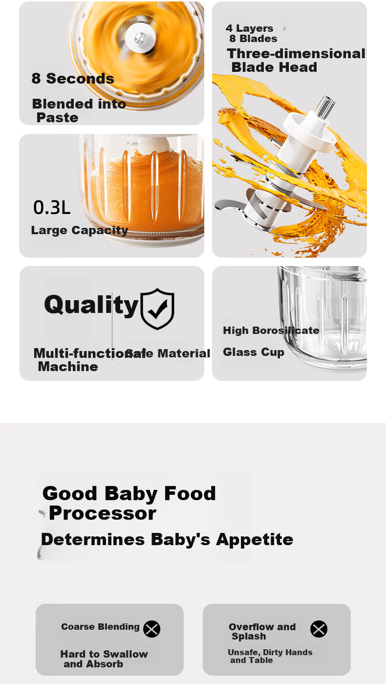 Beingmate Baby Food Processor Multifunctional Infant Puree Blender Meat and Fruit Grinder Small Kitchen Appliance 3