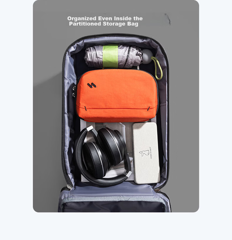 Inateck Digital Storage Bag Cable Charger Accessories Organizer Portable Water-Resistant Crossbody Bag Slate Black with Shoulder Strap 5