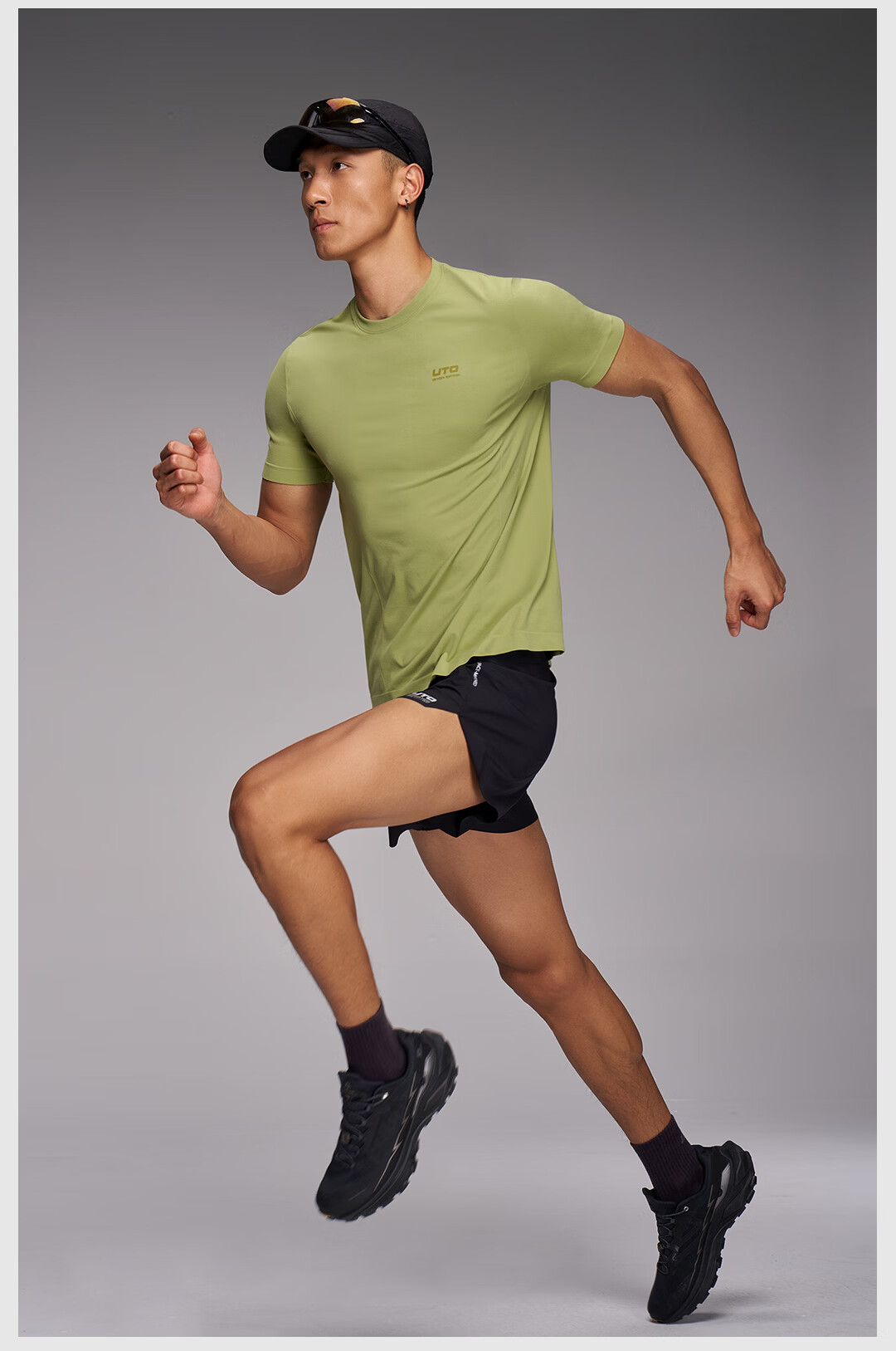 UTO Cotton-Feel Quick-Dry Short Sleeve Sports T-Shirt for Men and Women, Daily Commute Running Quick-Dry Shirt, Classic Black (Men's) M 15