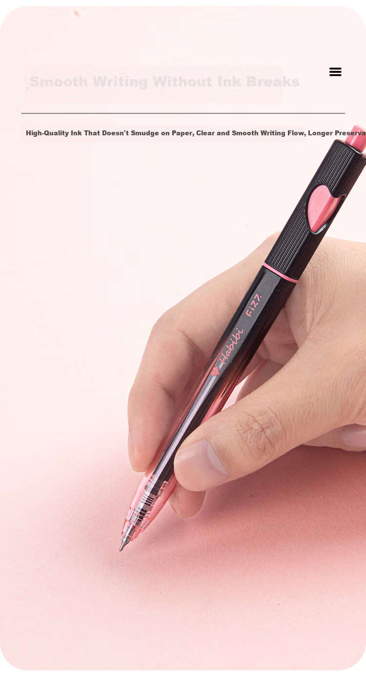 Fizz Quick-Dry Click Gel Pen 0.5mm Dual Ballpoint Black Tip High-Capacity Office Signature Pen Student Exam Pen 2-Pack Red and Blue B73015 2