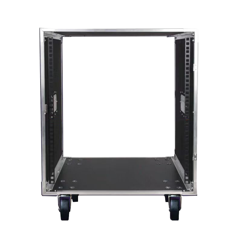 Shuledi ABS-80U Audio Rack, Speaker Cabinet, 12u Rack, Mobile Cabinet with Wheels, Equipment Rack with Amplifier, Microphone, Computer, Mixer, Square Aviation Case, Performance Rack with Locking Doors