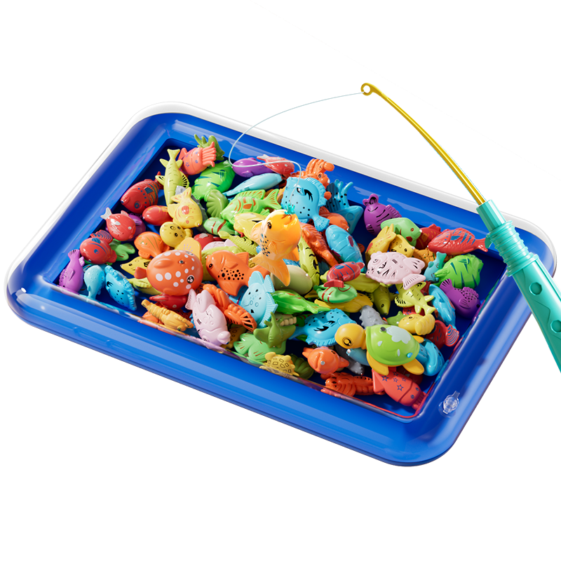Miaobeile Fishing Educational Toy for Children Ages 3 and Up, Girls and Boys, Magnetic Fishing Net Water Play Pool Park