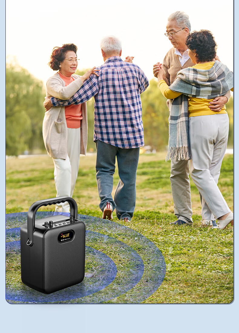 Jinzheng S18 Wireless Bluetooth Speaker Outdoor High Volume Square Dance Sound Portable Handheld Stall Music Player Deep Bass Long Battery Life 20
