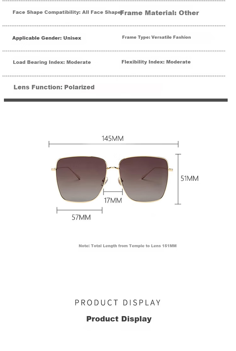 TOS Sunglasses Unisex Polarized UV Protection Large Frame 2024 Summer Driving Eyewear 12
