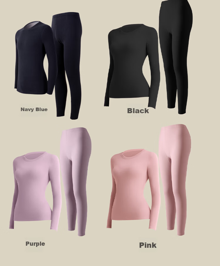 GUJIN Men's Thermal Underwear Set Cashmere Mulberry Silk Warm Abdomen Skin-Friendly Heat Retaining Seamless Base Layer Autumn Top and Bottom 16