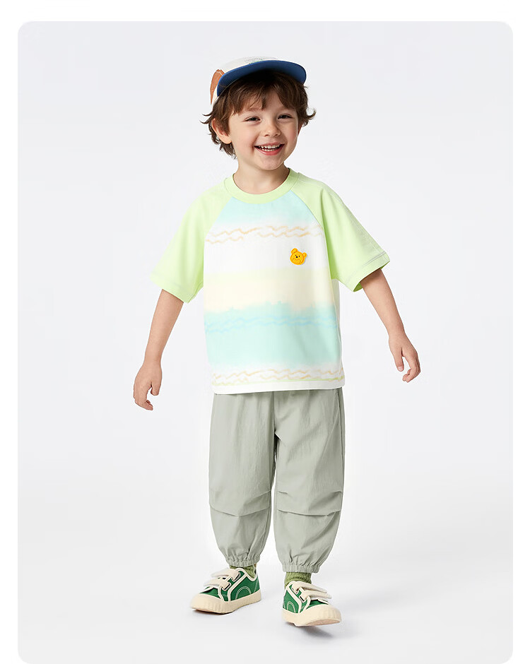 Balabala【balaOne】Kids Short Sleeve Set Boys and Girls 2-Piece Summer 2026 Quick-Dry Sun Protection 18