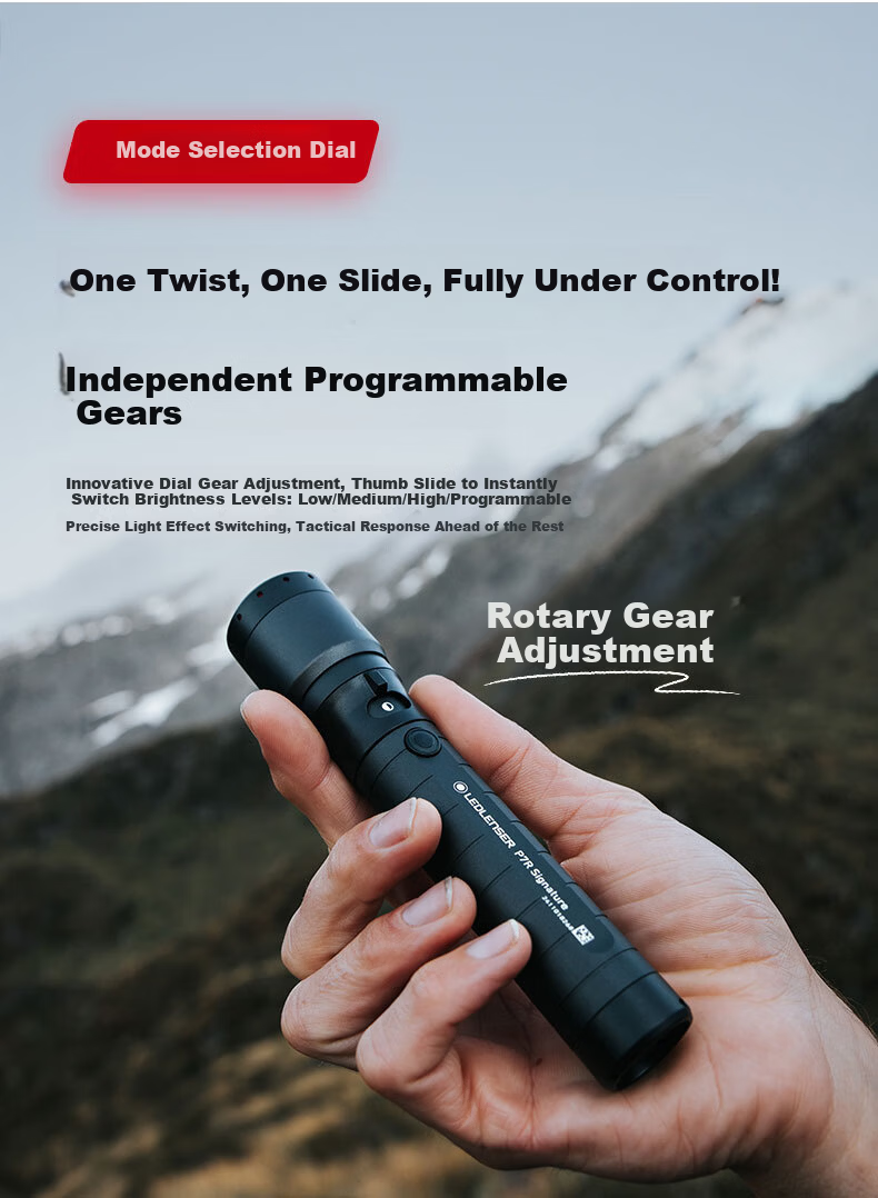 LED LENSER P7R SIG Waterproof Zoomable High Brightness Long Battery Life Outdoor Flashlight with Type-C Charging Port 5
