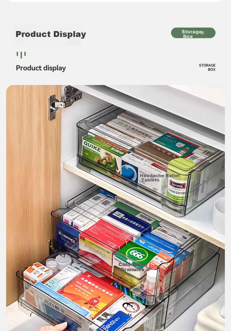 Kousu Medicine Storage Box Desktop Medicine Chest Drawer Storage Cabinet Large Capacity Medical Box Large Household Size 7