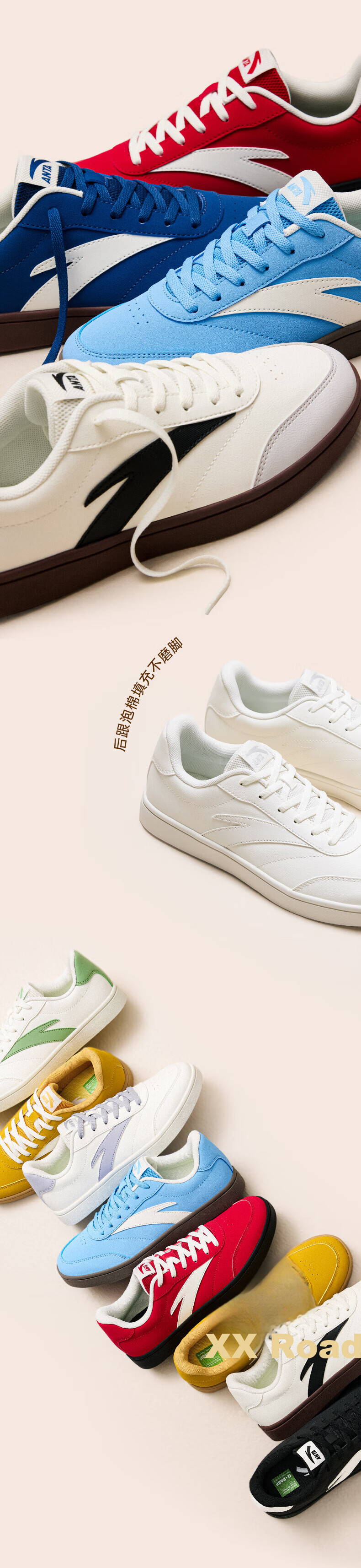 Anta Vitality Women's Skate Shoes Classic Thin Sole Low-Top Summer Breathable White Casual Shoes Mother's Day Gift 6