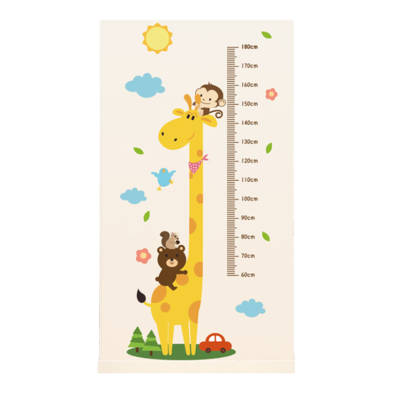 Modouyu Height Sticker Wall Decal Cute Deer Design, Waterproof And Removable, Bedroom Decoration Personalized Height Measurement 9684