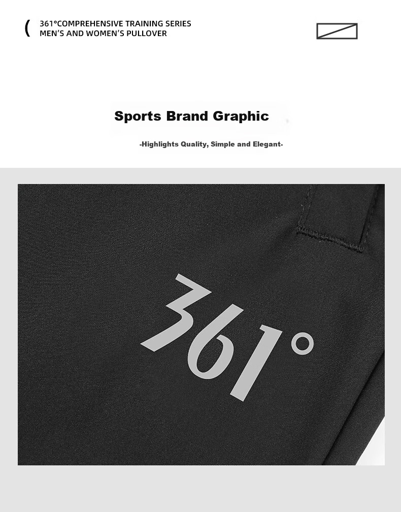 361° Sports Long Pants Spring Comfortable Versatile Couple Woven Pants Loose Casual Stretch Straight Sweatpants Super Black XS 10