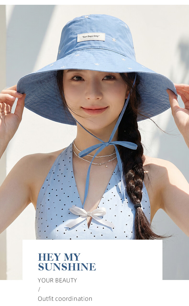 CACUSS Women's Summer New Pure Cotton Wide Brim Sun Hat Outdoor Foldable Anti-UV Sunshade Hat Apricot Yellow 7
