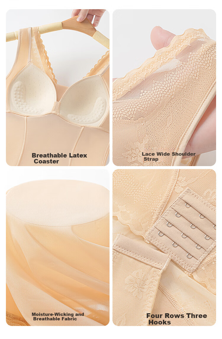 GRACEWELL One-Piece Shapewear Bodysuit Summer Thin Abdomen Control Hip Lift Strong Waist Shaping Slimming Body Shaper Bra-Free 2X 18