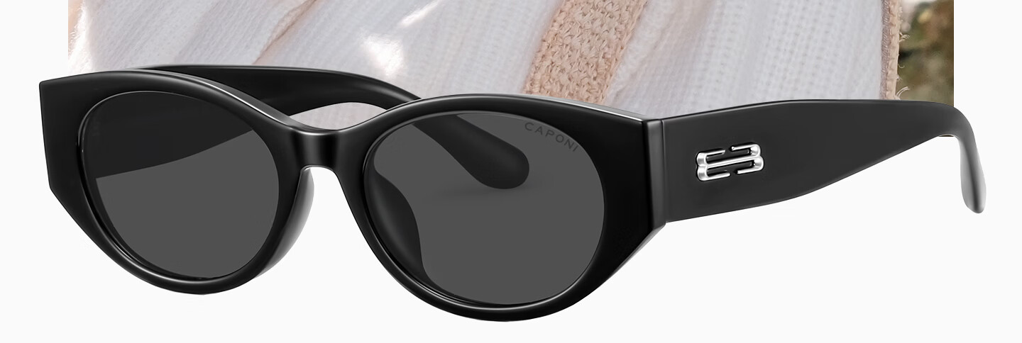CAPONI Cat Eye Polarized Sunglasses for Women UV Protection Driving Glasses Slim Face Stylish 20