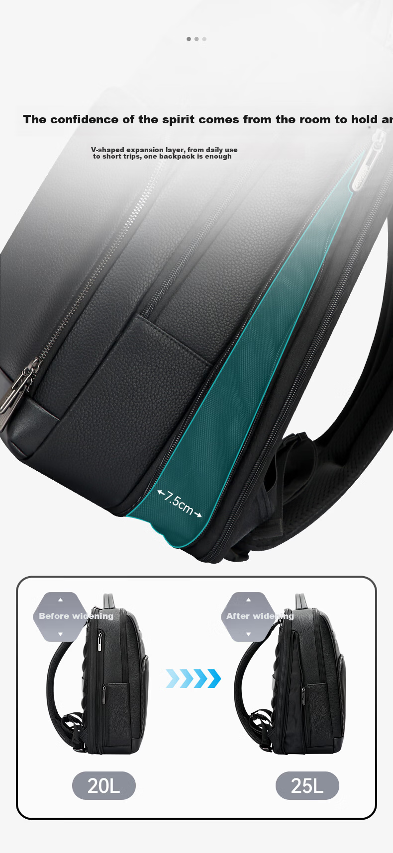 Bopai Genuine Leather Business Backpack for Men 16-inch Laptop Bag Travel Holiday Gift for Husband 4