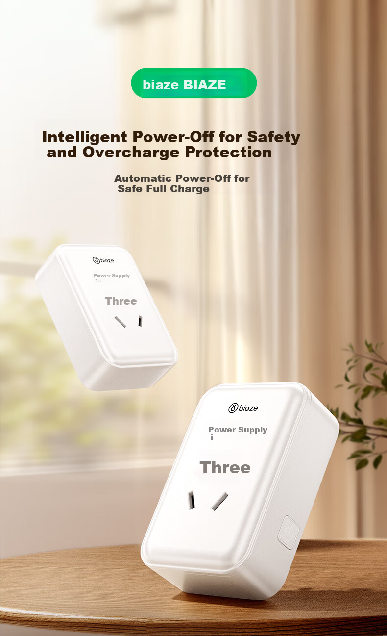 BIAZE Electric Vehicle Charger Protector Socket Automatic Power Off Overcharge Prevention Fireproof Wireless 1-Outlet National Standard 1