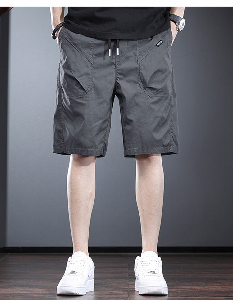 JEEP Men's Summer Ice Silk Workwear Cargo Shorts Loose Casual Outdoor Pants Wine Red XL 10