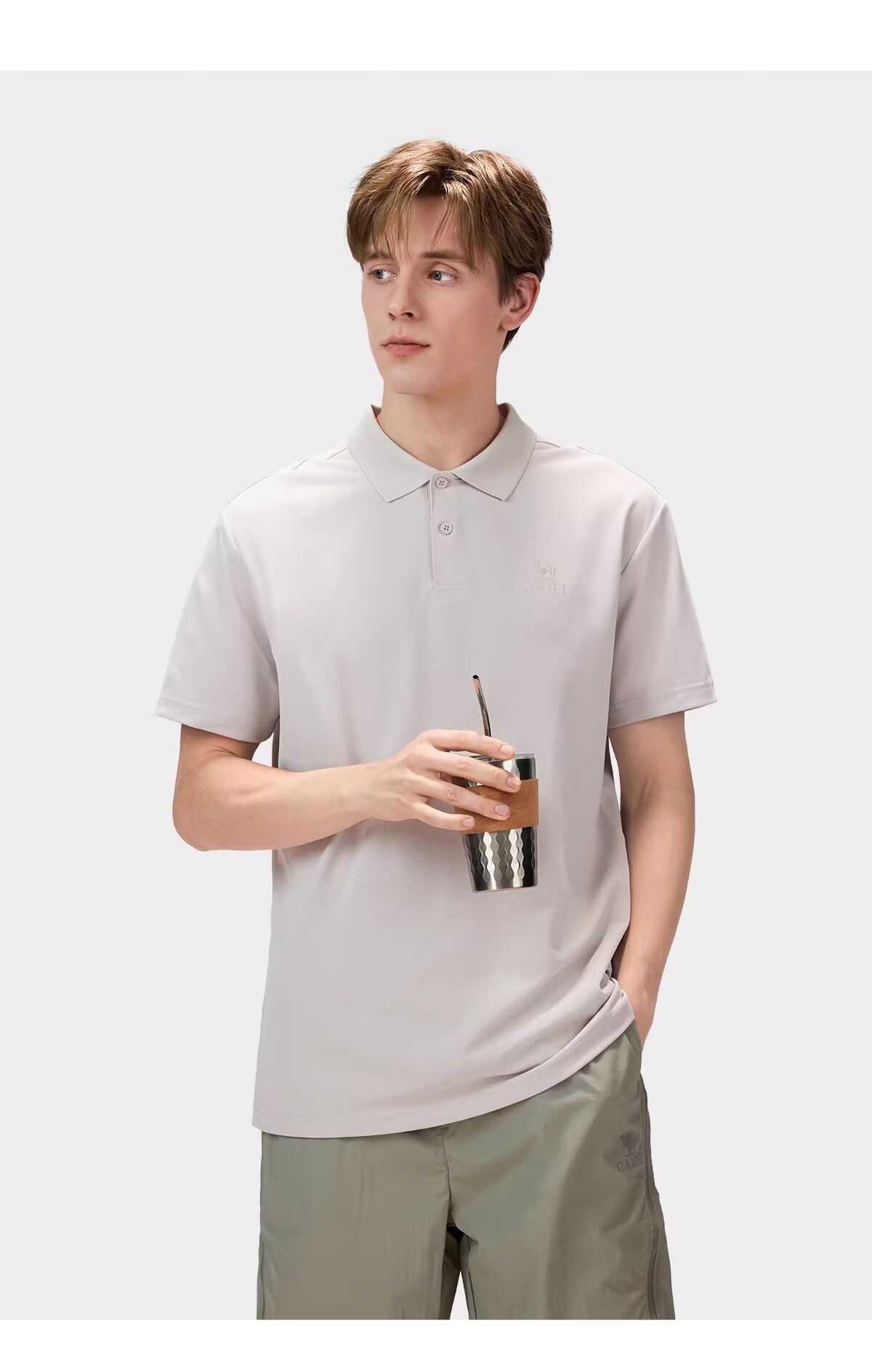 CAMEL [Toray Fabric] Outdoor Quick-Dry T-Shirt Men 2026 Spring Summer Short Sleeve Wrinkle-Resistant Sports Sun Protection Polo Shirt Women 8095 18
