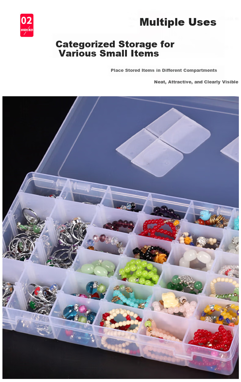 Chaoji Jia Pin Multi-Compartment Storage Box, Transparent with Lid, Divided Plastic Container for Screws And Parts, Tool Organizer, Sorting Box, 15 Compartments 5